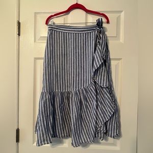 Chaps midi ruffled wrap skirt